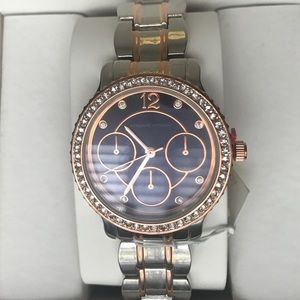 NIB Adrienne Vittadini rose gold, blue face watch